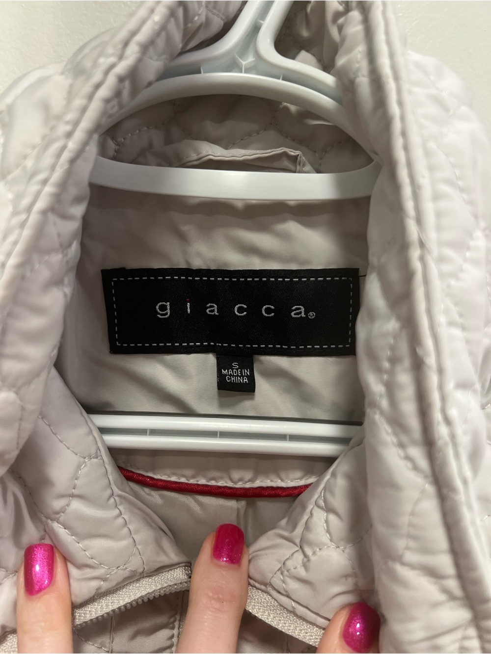 Off White Quilted Jacket - Small - Picture 2 of 6